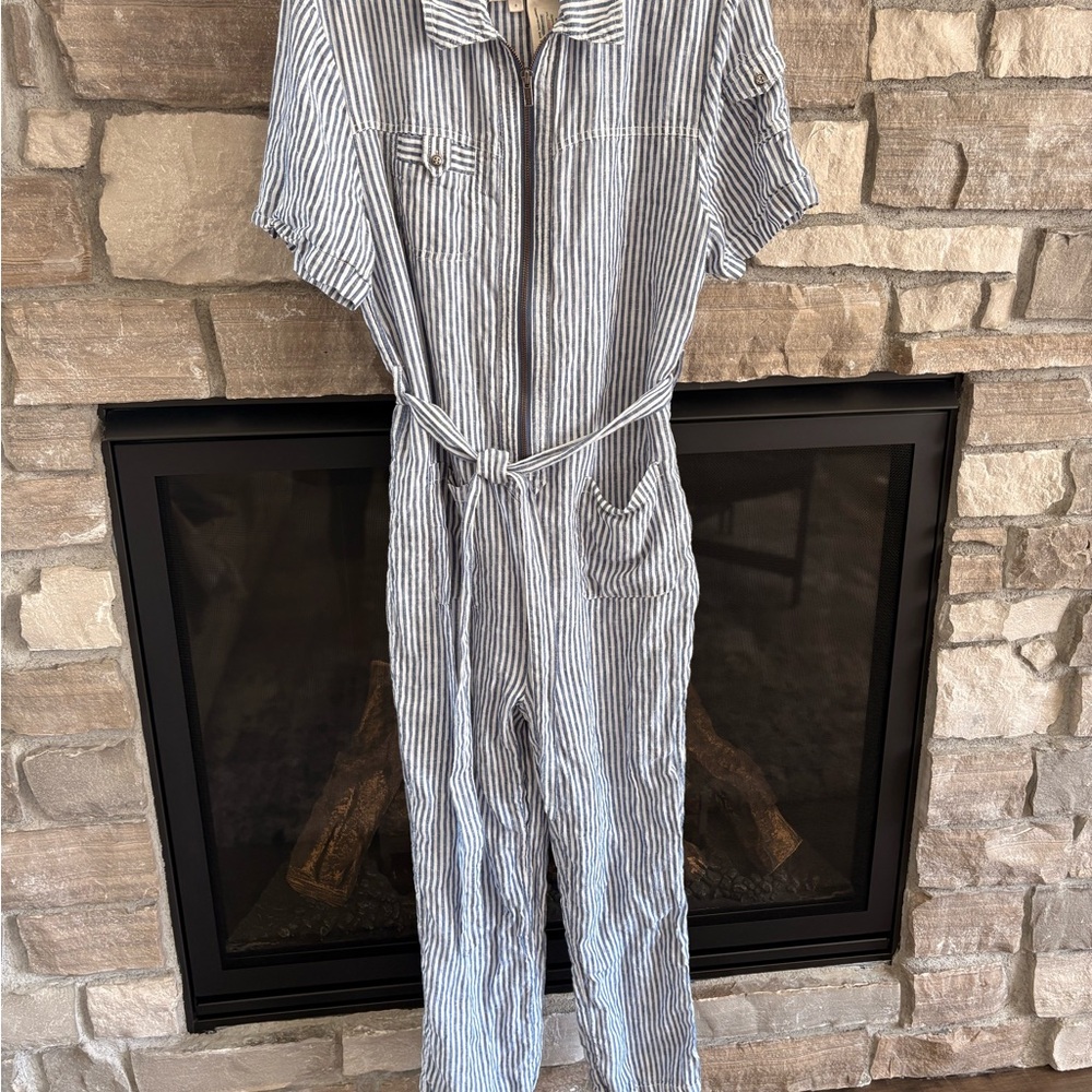 Cartonnier Navy and White Striped Jumpsuit